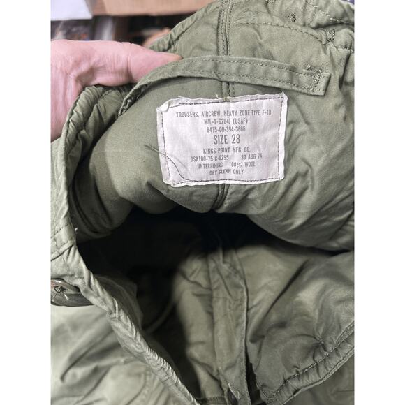 Vtg 70s US Air Force Cargo Pants Extreme Cold Weather Trouser Type F-1B USAF - Picture 12 of 12
